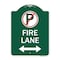 Signmission Fire Lane No Parking & Arrow Pointing Left & Right Heavy-Gauge Alum Sign, 18" x 24", GW-1824-24021 A-DES-GW-1824-24021 - alternate 1